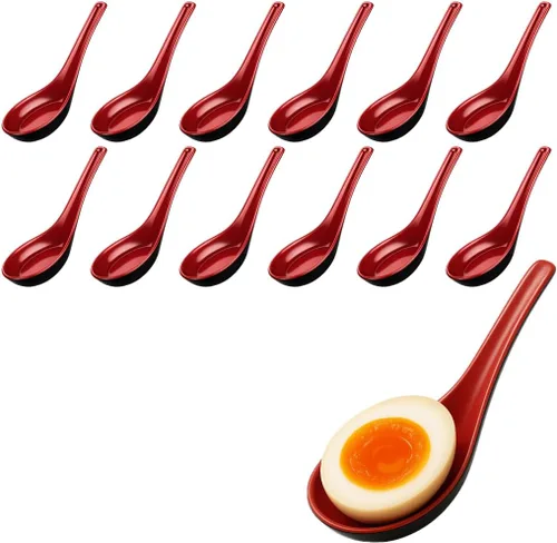 Miniatura 3 de JapanBargain 2398x12 - Juego de 12 cucharas de sopa de fideos asiáticos, japonesas, chinas, Wonton Soba, arroz Pho Ramen, color beige