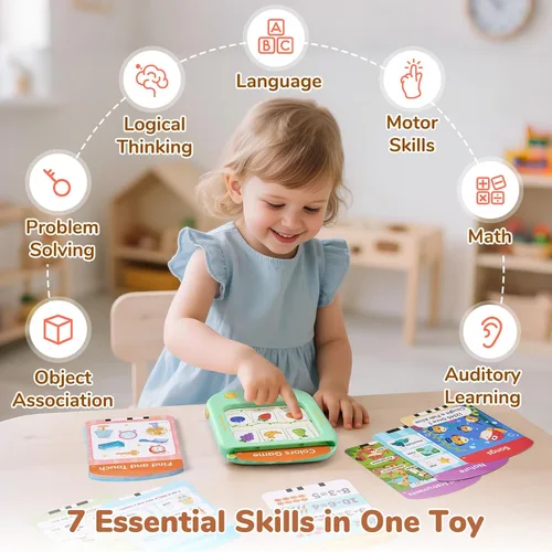 Miniatura 6 de JoyCat Tableta de aprendizaje para niños, aprende a leer con 156 páginas, más de 600 palabras, más de 40 temas, más de 100 juegos interactivos