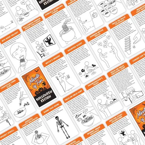 Miniatura 2 de Funwares Edición Espeluznante de Halloween, 100 Minutos de Juegos Divertidos - Minute to Win It Fiesta Familiar y de Viaje para Niños y Adultos