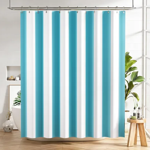 Miniatura 42 de AmazerBath Cortina de ducha floral, juego de cortinas de ducha lavables de tela con 12 ganchos para cortina de ducha, cortinas de ducha de tela C