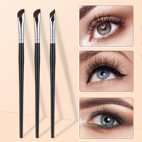 Miniatura 5 de Etercycle Juego de 5 pinceles delineadores de ojos para aplicación de maquillaje de precisión, ángulo fino y ultrafino inclinado ángulo plano