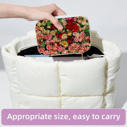 Miniatura 4 de Double Layer Portable Travel Mini Jewelry Case Display Storage Holder Boxes Romantic Nature Roses Flower