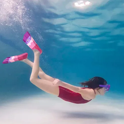 Miniatura 8 de Swimming Training Fins,Kids Swim Fins,Comfortable Swimming Flippers Suitable for Children,Beginners,Girls,Boys,Adults BB-arco iris colorido