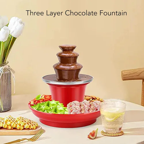 Miniatura 2 de Máquina eléctrica de 3 niveles para fondue de chocolate para fiestas, fuente de chocolate con placa desmontable grande, alta capacidad, perfecta
