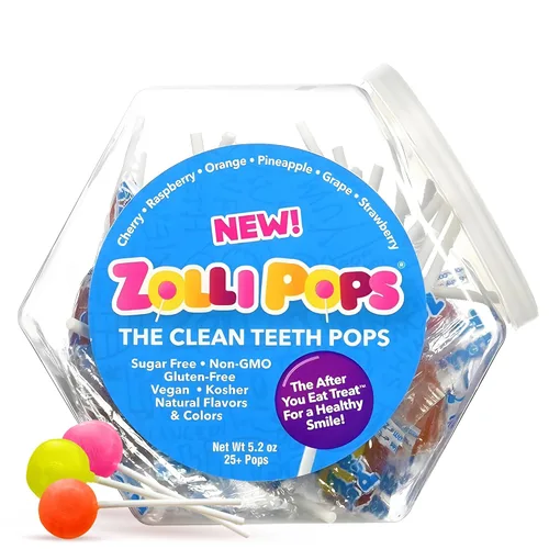 Miniatura 15 de Zollipops Clean Teeth Pops - Caramelos sin azúcar con xilitol, paletas sin colorantes, aptos para dieta keto y diabética, golosinas aprobadas por