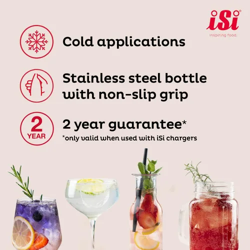 Miniatura 5 de iSi North America Cargadores de sifón de soda de CO2, 0.30 oz de dióxido de carbono, compatible con Classic SodaMaker y sifón de soda de acero
