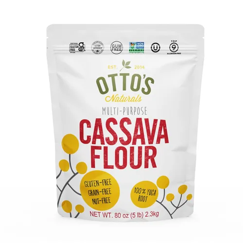 Harina de yuca de Otto's Naturals, sin granos, harina para hornear sin gluten - hecho de raíz 100% de yuca – Certificado Paleo y sustituto de harina