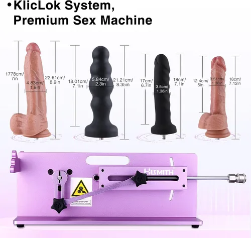 Miniatura 5 de Hismith Máquina sexual premium con sistema KlicLok, máquina de amor controlada por aplicación, máquina ajustable de empuje para adultos para hombres