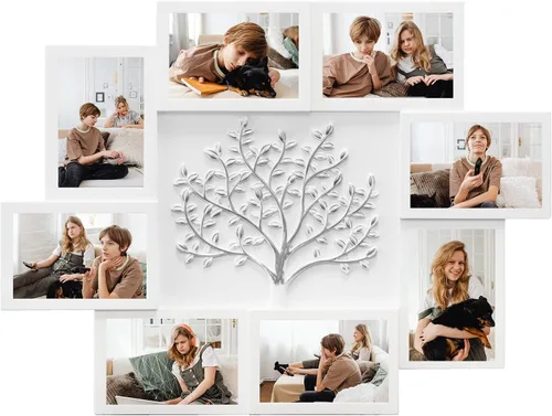 Miniatura 11 de Jerry & Maggie Marcos de fotos de collage para decoración de pared para el hogar, marcos de fotos de árbol familiar para pared, marco de fotos de 4