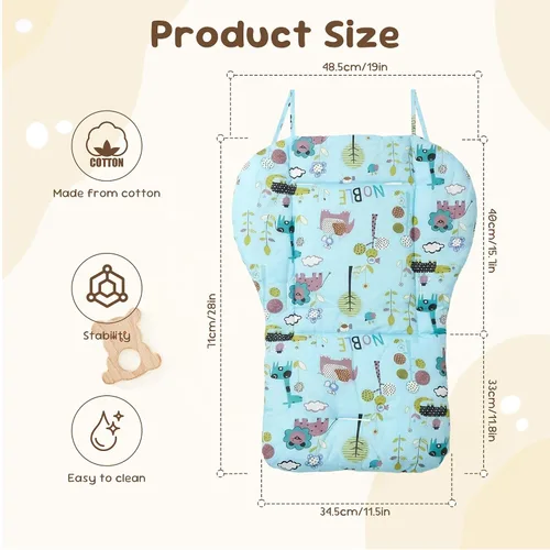 Miniatura 3 de Cojín para silla alta, cojín para silla alta de bebé, suave y cómodo, ligero y transpirable, lo que hace que el bebé se sienta más cómodo