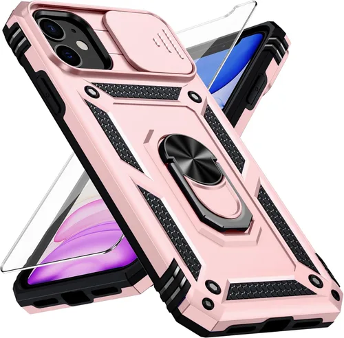 Miniatura 23 de Funda para iPhone 11 Pro con cubierta para lente de cámara, protector de pantalla HD, protección contra caídas de grado militar de 10 pies, soporte