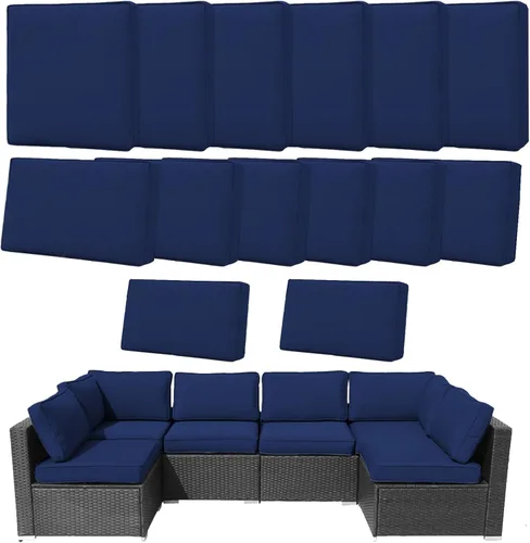 Miniatura 9 de 14 Fundas de Cojines para Exteriores de Repuesto Lavables Impermeables Resistentes a UV con Cremallera para Sofá de 6 Plazas Fundas Deslizantes