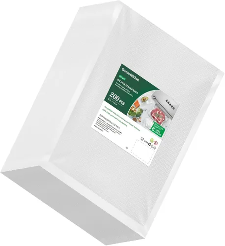 Bonsenkitchen Bolsas selladoras al vacío precortadas, 200 unidades tamaño cuarto de galón de 8 x 12 pulgadas, sin BPA, bolsa selladora al vacío de