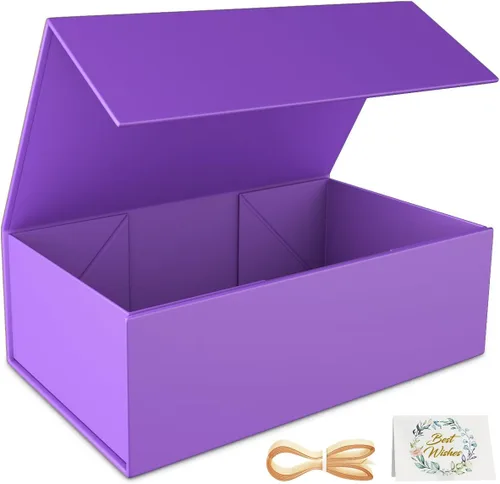 Miniatura 18 de RYDDOY Caja de Regalo Negra, 9.5x6x3'' Cajas de Regalo para Regalos con Tapas Cierre Magnético Rectangular Plegable para Caja de Propuesta
