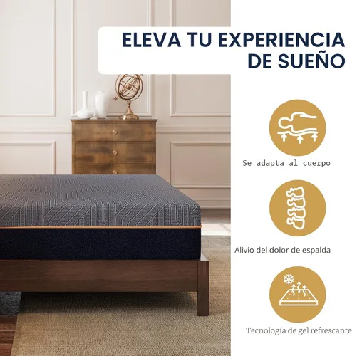 Miniatura 5 de EGOHOME - Colchón Queen de 12 pulgadas, espuma viscoelástica refrescante de gel de cobre para aliviar el dolor de espalda, cama terapéutica en una