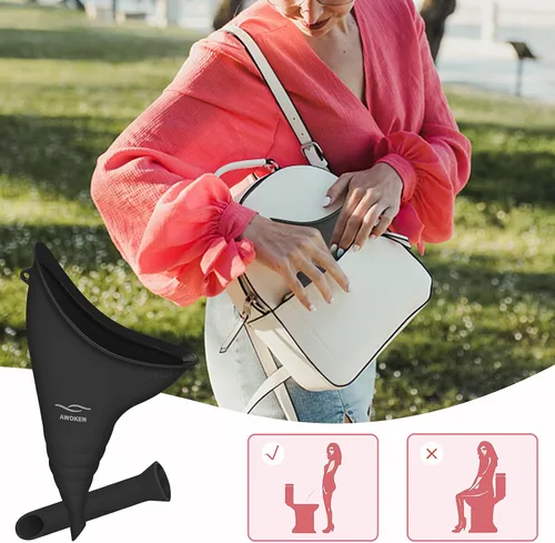 Miniatura 6 de AWOKEN Dispositivo de micción femenina, urinario de silicona reutilizable para mujeres, embudo de orina para mujeres para orinar de pie, orinario