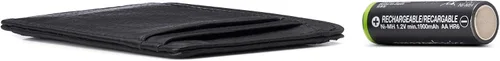 Miniatura 4 de Alpine Swiss Cartera minimalista con bolsillo frontal de Oliver RFID para hombre, de piel, viene en una caja de regalo, Negro -, Talla única