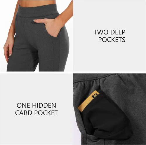 Miniatura 6 de Lightbare Pantalones deportivos con forro polar para mujer, elásticos, resistentes al agua, con bolsillos para el invierno atlético