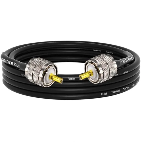 Miniatura 18 de Cable de puente PL259 de 1 pie - Cable coaxial RG58 de 15 pulgadas corto 50 ohmios coaxial para medidor SWR radio de radioaficionado radio CB