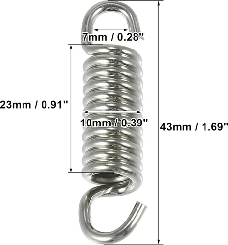 Miniatura 3 de Motoforti Motocicletas Universal Tubo de Escape Spring 1.693 in 1.7" Tubo de escape de acero inoxidable Gancho de resorte Accesorio modificado