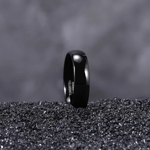 Miniatura 3 de TRUMIUM - Anillo de matrimonio de tungsteno negro para hombres y mujeres, ancho de 564, 532, 1564 y 516 pulgadas (2 mm 4 mm 6 mm 8 mm), abovedado