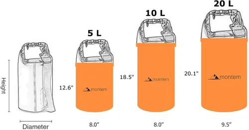 Miniatura 5 de Montem premium, bolsa a prueba de agua, perfecta para deportes acuáticos. Naranja