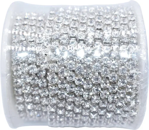 Miniatura 3 de KAOYOO - Cadena de diamantes de imitación de 9 metros (10 yardas) con cristal de 3 mm, cadena de diamantes de imitación para manualidades, costura