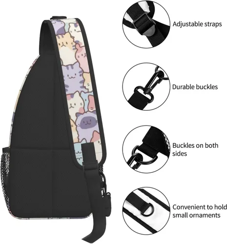 Miniatura 5 de Divertida mochila con diseño de gato, para el pecho de gato, bolsa cruzada de hombro para hombres, mujeres, niños y niñas