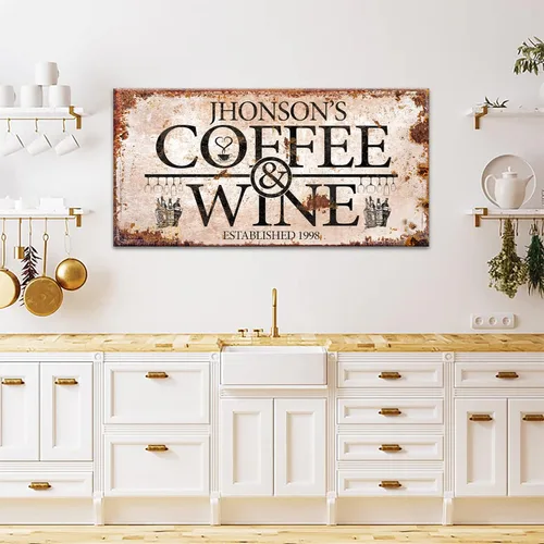Miniatura 9 de Tailored Canvases Letrero Personalizado para Barra de Café - Arte de Pared en Lienzo Pequeño y Grande Decoración Señalización para Hogar, Cocina