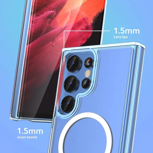 Miniatura 4 de ANNGELAS Funda protectora para Samsung Galaxy S22 Ultra Mag-Safe, delgada funda protectora a prueba de golpes con magnético, parte trasera dura