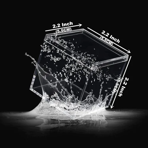 Miniatura 2 de KissYou Caja de acrílico con tapa, caja de exhibición transparente, 8 piezas de plástico cuadrado cubo transparente, caja de almacenamiento