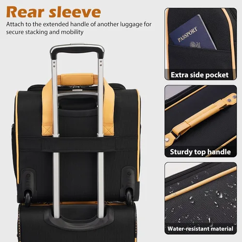 Miniatura 4 de Coolife Equipaje 4 piezas conjunto maleta extensible TSA cerradura spinner softshell, marino
