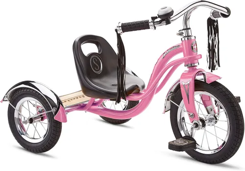 Miniatura 7 de Schwinn Bicicleta Roadster para niños pequeños, triciclo clásico para niños, marco de triciclo de acero de posición baja con campana y borlas