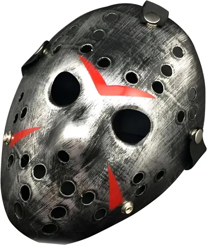 Miniatura 13 de JOYFISCO Máscara de Halloween Máscara de hockey de terror Máscara de fiesta de disfraces de Halloween Props Máscara de disfraz para cosplay Oro