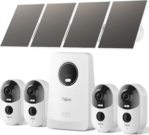 Cámaras de seguridad 2K 4MP inalámbricas para exteriores, cámaras alimentadas por energía solar para seguridad del hogar, sin suscripción, detección
