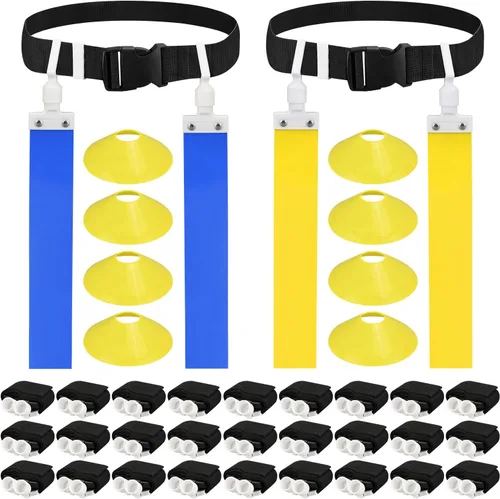 Miniatura 8 de DkOvn Cinturón de Fútbol Americano con Banderas, 2 piezas, Cinturón Ajustable de Fútbol Americano con Cinturón y Banderas, para Jóvenes, Adultos