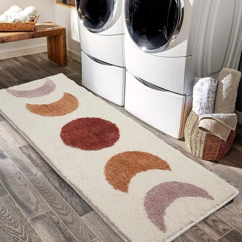Miniatura 2 de Alfombras Corredoras de Baño Bohemias - Alfombra de Baño con Fases Lunares Degradadas, Alfombras de Media Luna Brujas Antideslizantes, Decoración