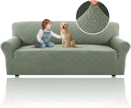 Miniatura 47 de H.Versailtex 2025 Fundas de sofá Jacquard para sofá de 3 cojines, 1 pieza de fundas elásticas para sofá, protector de muebles antideslizante, suave