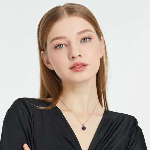 Miniatura 5 de Collar de jade natural para mujer, de plata de ley, ajustable, hecho a mano, con dije de jade verde, collar de cristal curativo, regalo de buena