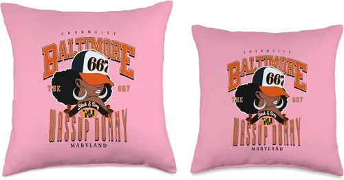 Miniatura 3 de Bold Graphics for Baltimore Lovers Throw Pillow