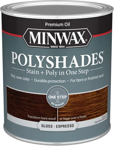 Miniatura 42 de Minwax PolyShades Tinte de Madera + Acabado de Poliuretano – Cuarto, Roble Misión, Brillo Mission Oak