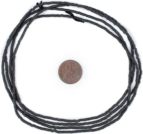 Miniatura 2 de The Bead Chest Cuentas Heishi dobles negras de medianoche (0.079 in)