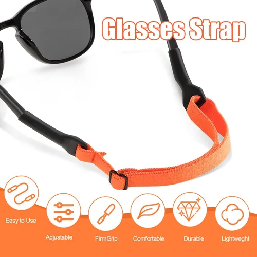Miniatura 3 de 18 correas para lentes para niños, 18 ganchos grandes para gafas y 2 paños de vidrio, diseño elástico ajustable, cómodo y antideslizante, adecuado