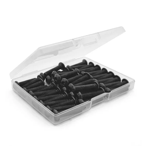 Miniatura 6 de Tornillos de cabeza de botón M5-0.031 x 0.315 in Tornillos de acero de aleación de grado 10.9 métricos, acabado de óxido negro, totalmente roscado