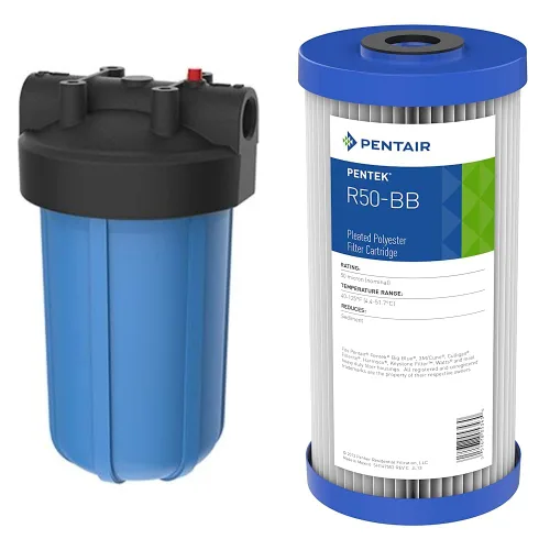 Pentair Pentek Paquete de Carcasa de Filtro Big Blue y Filtro de Agua para Sedimentos | R50-BB Azul