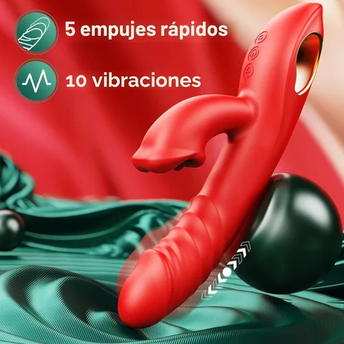 Miniatura 4 de Consoladore Vibrador de Empuje, Juguetes Sexuales para Adultos, 4EN1 Vibradores para Punto G, Estimulador de Lengua y Clítoris, Juguetes Sexuales