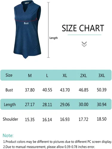 Miniatura 4 de MISS FORTUNE Women's Polo Shirts, Golf V-Neck Workout Tops, Moisture Wicking Ladies Golf Shirt Loose Fit for Tennis Yoga