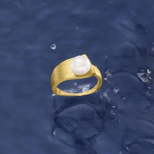 Miniatura 4 de Ross-Simons Anillo de perlas cultivadas de 0.315-0.335in en oro de 18 quilates sobre ley, Perla, no conocido