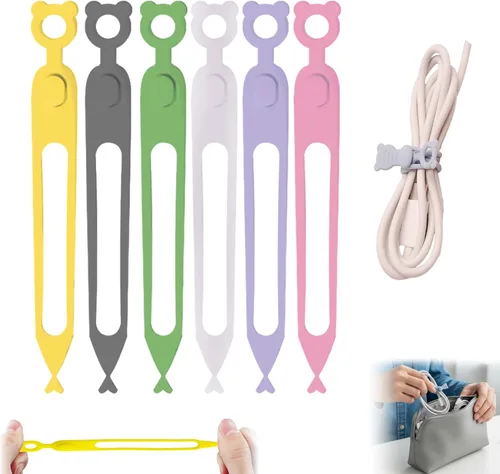 Organizador de cables de datos, organizadores de auriculares de silicona multiusos actualizados 2025, organizadores de gestión de cables