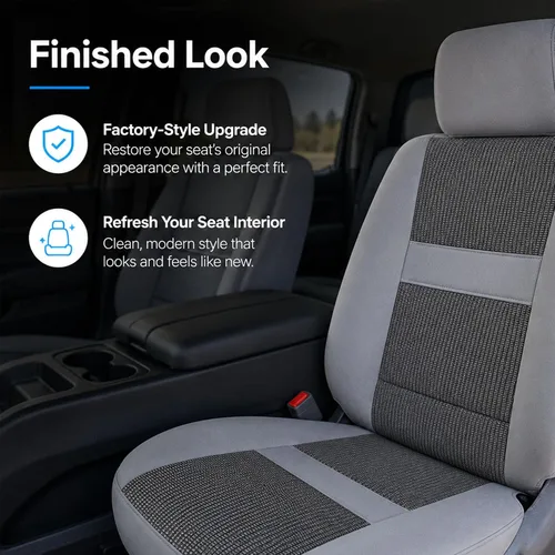 Miniatura 5 de GXARTS Funda de repuesto para asiento delantero del lado del conductor de tela gris compatible con Dodge Ram 2500 3500 4500 5500 2006 2007 2008 2009